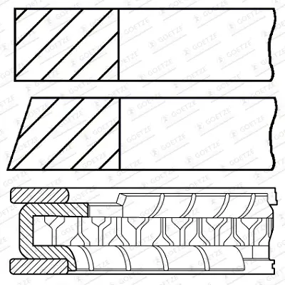 Zertifiziert GOETZE ENGINE 08-447807-00 - Kolbenringsatz