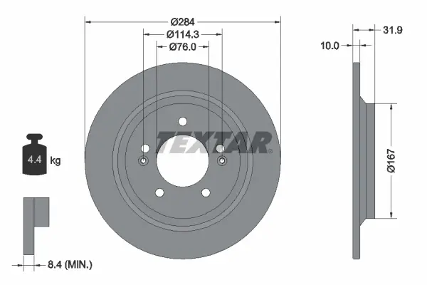 TEXTAR 92293103 - Bremsscheibe - PRO Sichere Zahlung