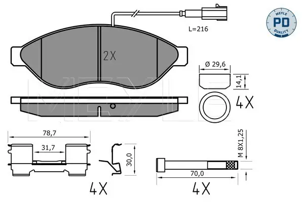 Mega-Angebot MEYLE 025 244 6819-2/PD - Bremsbelagsatz, Scheibenbremse - MEYLE-PD Advanced performance and design.