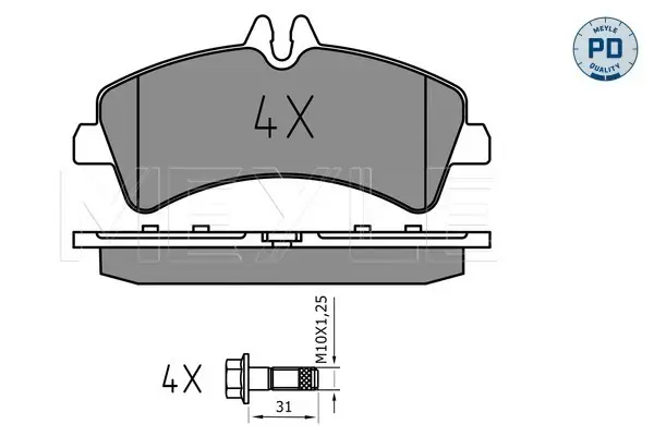 Beliebt MEYLE 025 292 1720/PD - Bremsbelagsatz, Scheibenbremse - MEYLE-PD Advanced performance and design.