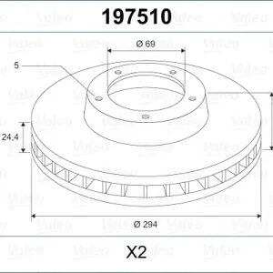 Markenware VALEO 197510 - Bremsscheibe