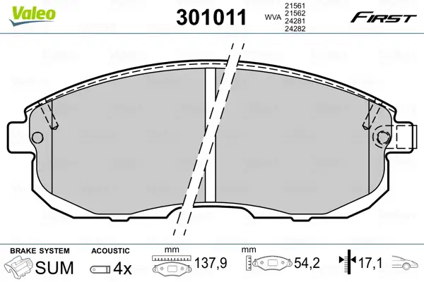 VALEO 301011 - Bremsbelagsatz, Scheibenbremse - FIRST Online Kaufen
