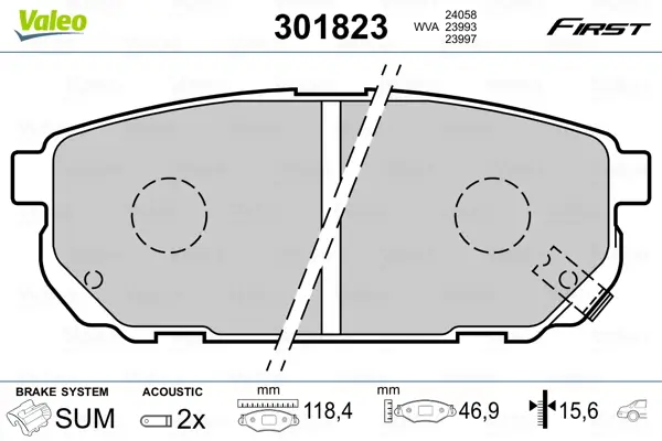 VALEO 301823 - Bremsbelagsatz, Scheibenbremse - FIRST Begrenztes Angebot