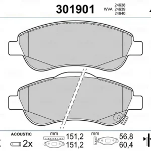 Aktuell VALEO 301901 - Bremsbelagsatz, Scheibenbremse - FIRST
