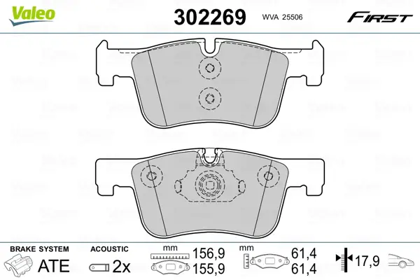VALEO 302269 - Bremsbelagsatz, Scheibenbremse - FIRST Preis Gesenkt