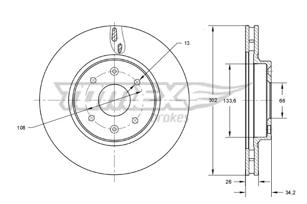 TOMEX Brakes TX 73-64 - Bremsscheibe Nur Heute