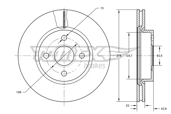 Nur Heute TOMEX Brakes TX 73-92 - Bremsscheibe