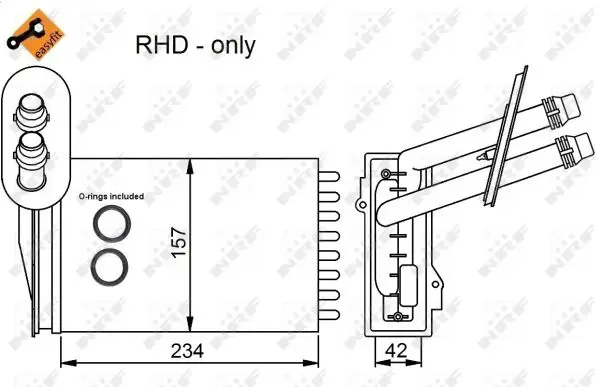Nur Heute NRF 53402 - Wärmetauscher, Innenraumheizung - EASY FIT