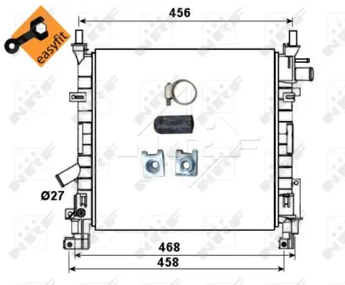 Preis Gesenkt NRF 53651 - Kühler, Motorkühlung - EASY FIT