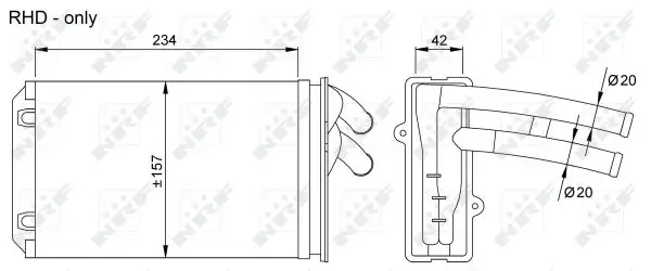 Geprüft NRF 58035 - Wärmetauscher, Innenraumheizung