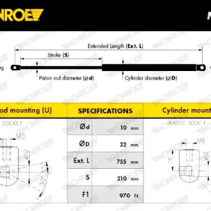 MONROE ML5575 - Gasfeder, Koffer-/Laderaum - MONROE MaxLift Wochenendangebot