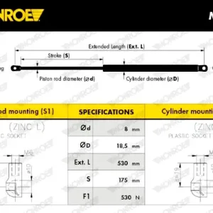 MONROE ML5690 - Gasfeder, Koffer-/Laderaum - MONROE MaxLift Garantierte Lieferung