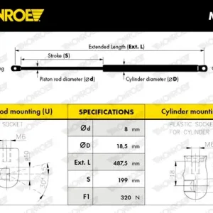 Sonderangebot MONROE ML6235 - Gasfeder, Koffer-/Laderaum - MONROE MaxLift