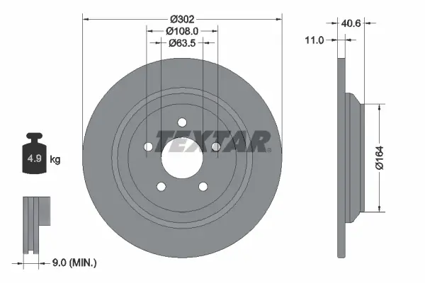 TEXTAR 92292403 - Bremsscheibe - PRO Knallerangebot