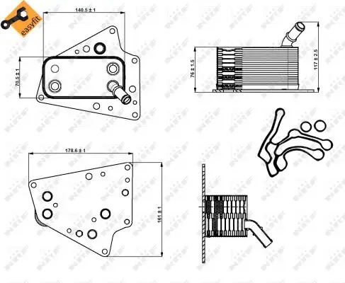 NRF 31258 - Ölkühler, Motoröl - EASY FIT Begrenztes Angebot