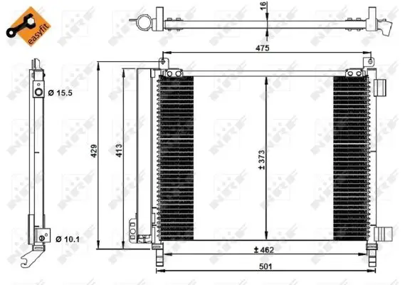 NRF 350228 - Kondensator, Klimaanlage - EASY FIT Markenware