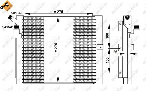Billig NRF 35037 - Kondensator, Klimaanlage - EASY FIT