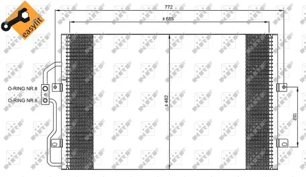 Zertifiziert NRF 35802 - Kondensator, Klimaanlage - EASY FIT