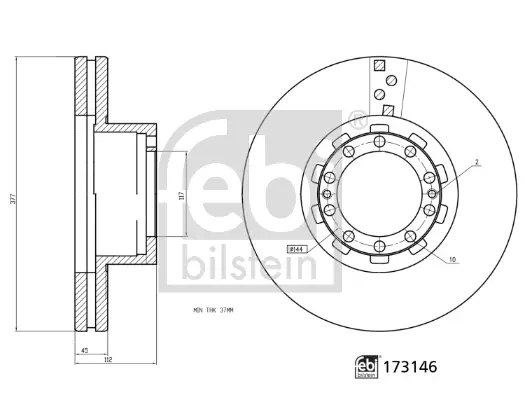 FEBI BILSTEIN 173146 - Bremsscheibe Finale Aktion