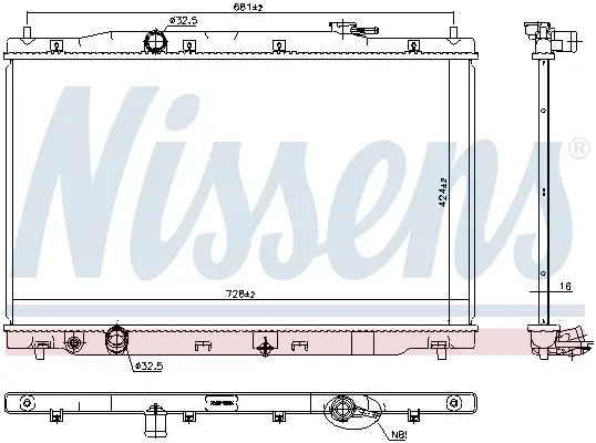 Schneller Versand NISSENS 606444 - Kühler, Motorkühlung