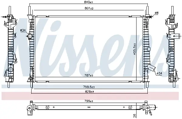 Neue Kollektion NISSENS 606537 - Kühler, Motorkühlung