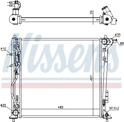 Garantierte Lieferung NISSENS 606606 - Kühler, Motorkühlung