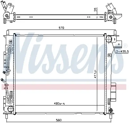 Sonderangebot NISSENS 666205 - Kühler, Motorkühlung