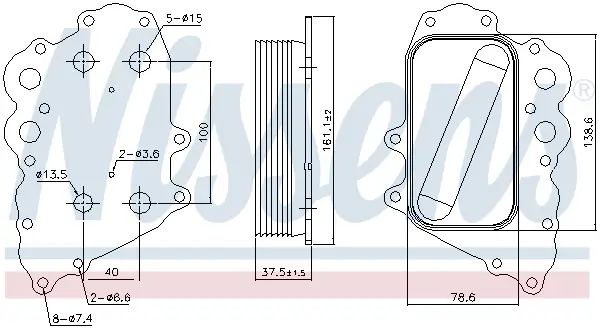 NISSENS 91108 - Ölkühler, Motoröl Neue Kollektion