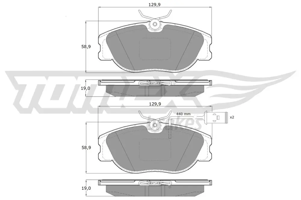 TOMEX Brakes TX 12-441 - Bremsbelagsatz, Scheibenbremse Highlight