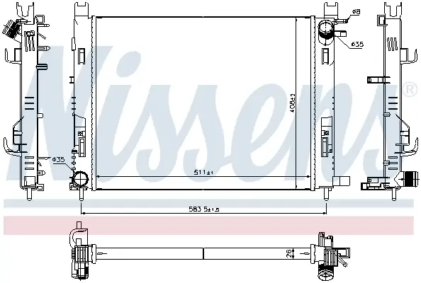 Preisreduziert NISSENS 637624 - Kühler, Motorkühlung