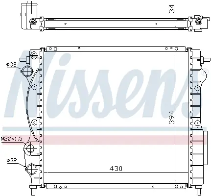 Heißes Angebot NISSENS 63968A - Kühler, Motorkühlung