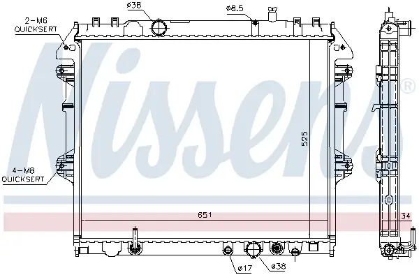 NISSENS 646897 - Kühler, Motorkühlung Rabatt