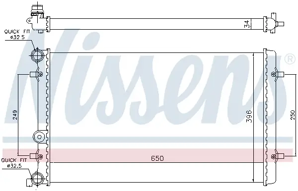 NISSENS 65011 - Kühler, Motorkühlung Garantierte Lieferung