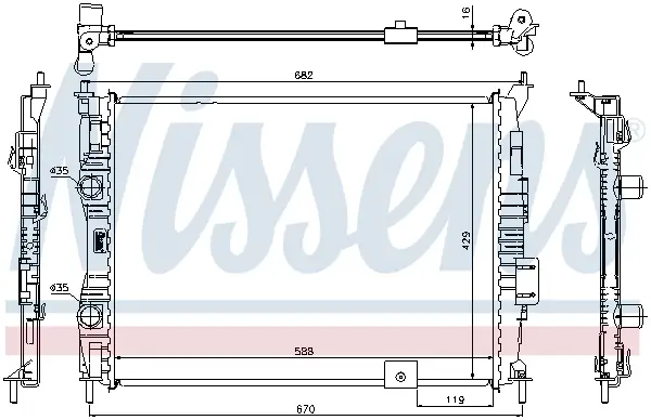 NISSENS 67364 - Kühler, Motorkühlung Markenprodukt