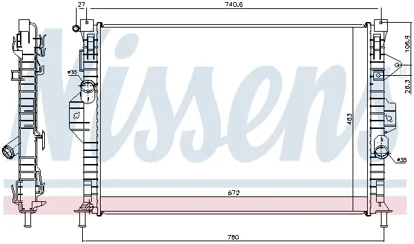 Bestpreis NISSENS 69253 - Kühler, Motorkühlung