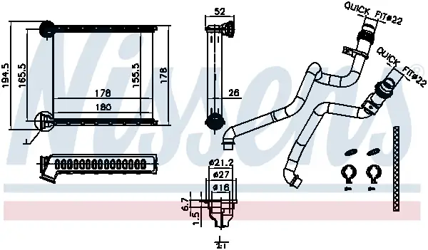Geprüft NISSENS 73942 - Wärmetauscher, Innenraumheizung