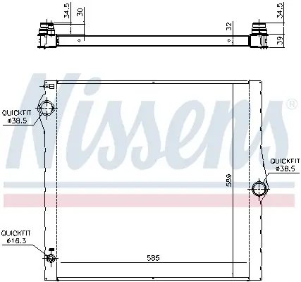 Preiswert NISSENS 60825 - Kühler, Motorkühlung - ** FIRST FIT **