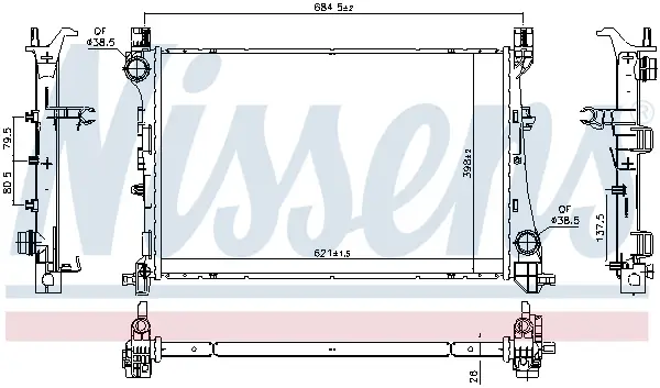 NISSENS 617869 - Kühler, Motorkühlung Markenprodukt