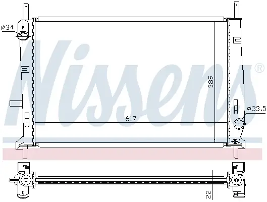 Zertifiziert NISSENS 62104 - Kühler, Motorkühlung
