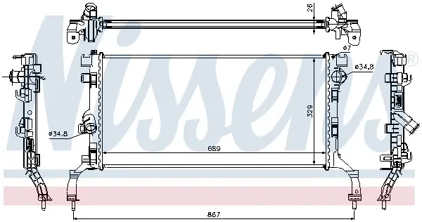 Preisreduziert NISSENS 637604 - Kühler, Motorkühlung