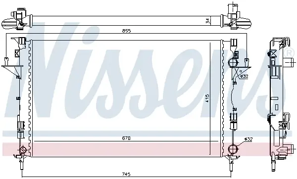 NISSENS 63816 - Kühler, Motorkühlung Schneller Versand