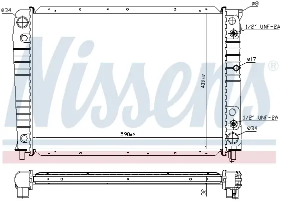 Neue Ware NISSENS 65538A - Kühler, Motorkühlung