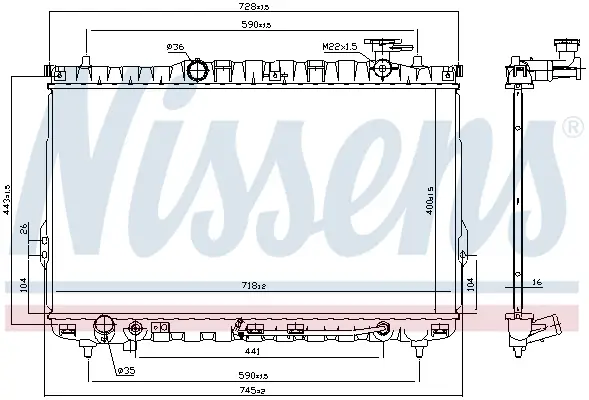 NISSENS 67030 - Kühler, Motorkühlung Markenprodukt