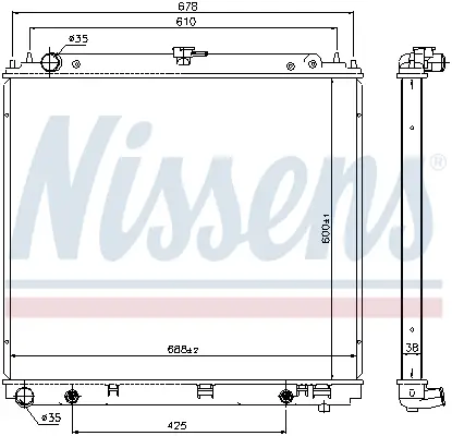 Heißes Angebot NISSENS 68717 - Kühler, Motorkühlung