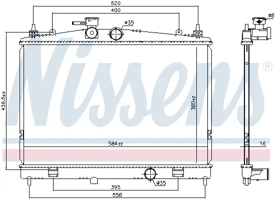 Preiswert NISSENS 68735 - Kühler, Motorkühlung