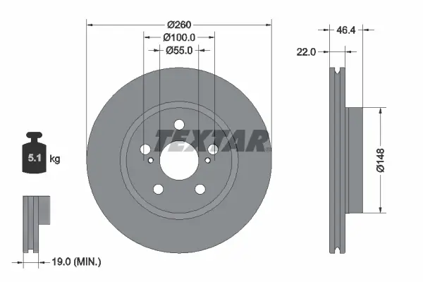 Top-Preis TEXTAR 92345403 - Bremsscheibe - PRO
