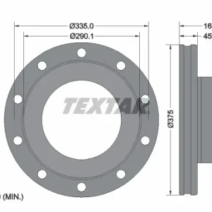 Heißes Angebot TEXTAR 93308800 - Bremsscheibe