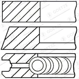 GOETZE ENGINE 08-432905-00 - Kolbenringsatz - Goetze Diamond Coated LKZ-Ring Abverkauf