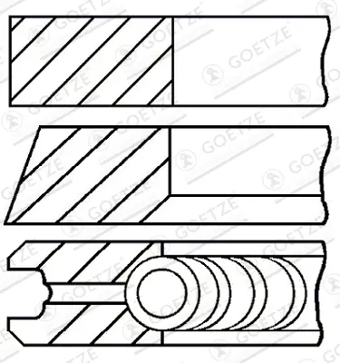 GOETZE ENGINE 08-432905-00 - Kolbenringsatz - Goetze Diamond Coated LKZ-Ring Abverkauf
