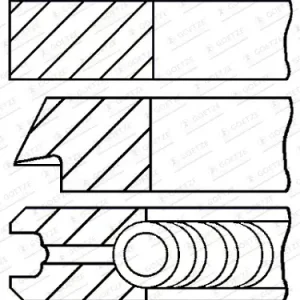 Highlight GOETZE ENGINE 08-446105-00 - Kolbenringsatz - Goetze Diamond Coated LKZ-Ring